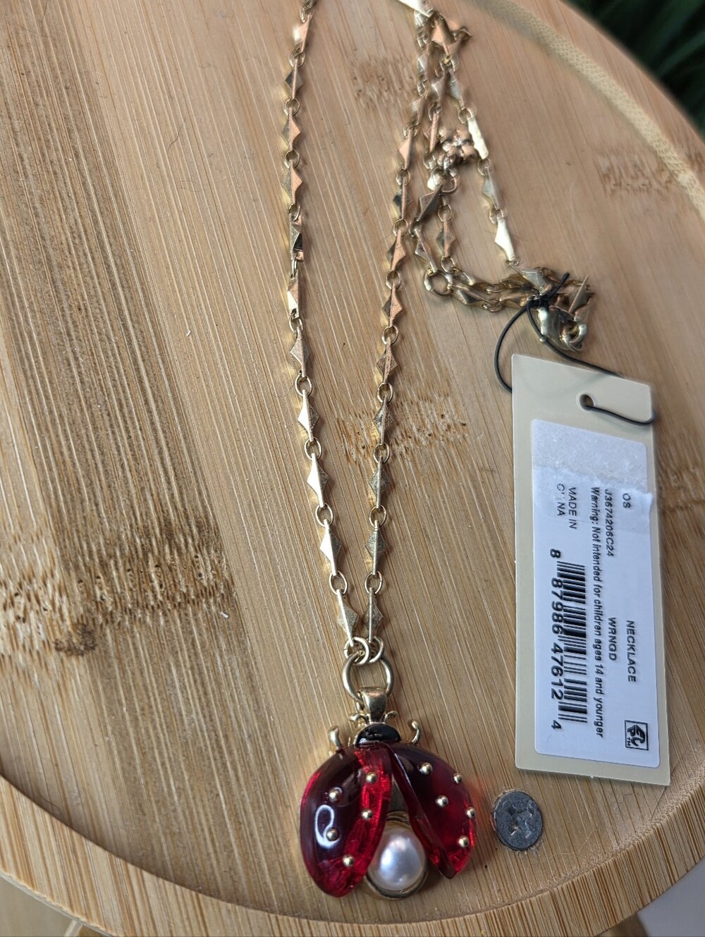 Patricia Nash Ladybug Short Pendant Necklace NWT